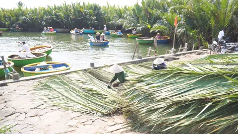 The Unique Craft of Building Houses with Water Coconut Leaves_image